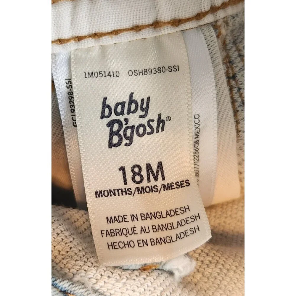 Vintage OshKosh B’gosh Jean Denim Chambray Overalls Girls 18M Osh Kosh Baby B’go